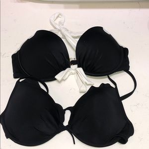 EUC Set of 2 VS Padded Black Push-up Swim Tops